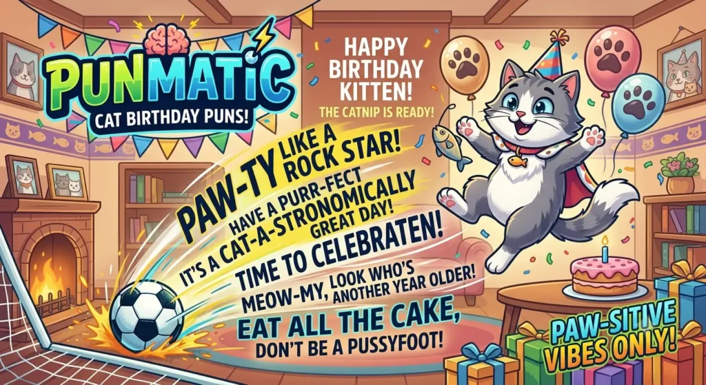 Cat Birthday Puns cat birthday puns